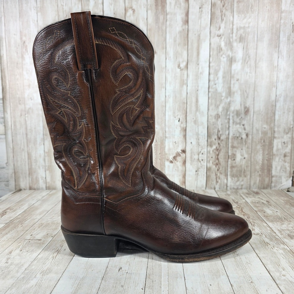 Dan Post Mens Leather Cowboy Boots Brown Western Style Size 11‎ D